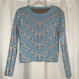 Zara Sweater Blue floral sweater